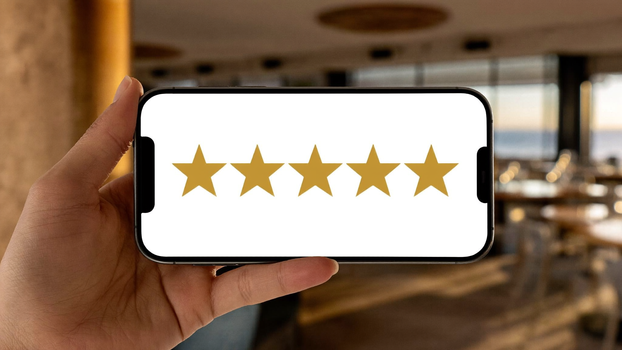 Ficha de Google de un restaurante mostrando la calificación en estrellas